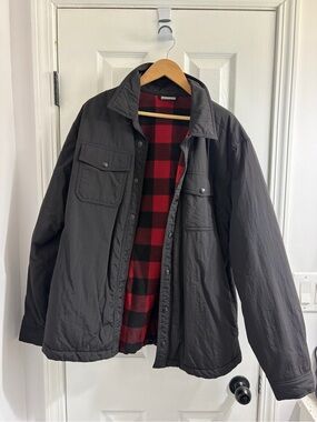 32 Degrees Black Performance Jacket with Red Plaid Lining